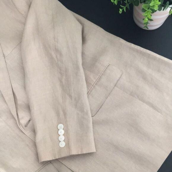 English Laundry Mens Beige Linen Blazer Jacket XL Single-Breasted Lined Two-Butt - Picture 4 of 5
